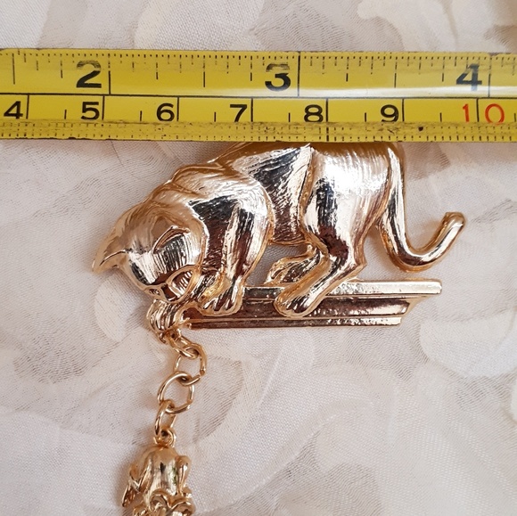 Wonderful gold tone articulated cat pin brooch - Picture 5 of 6